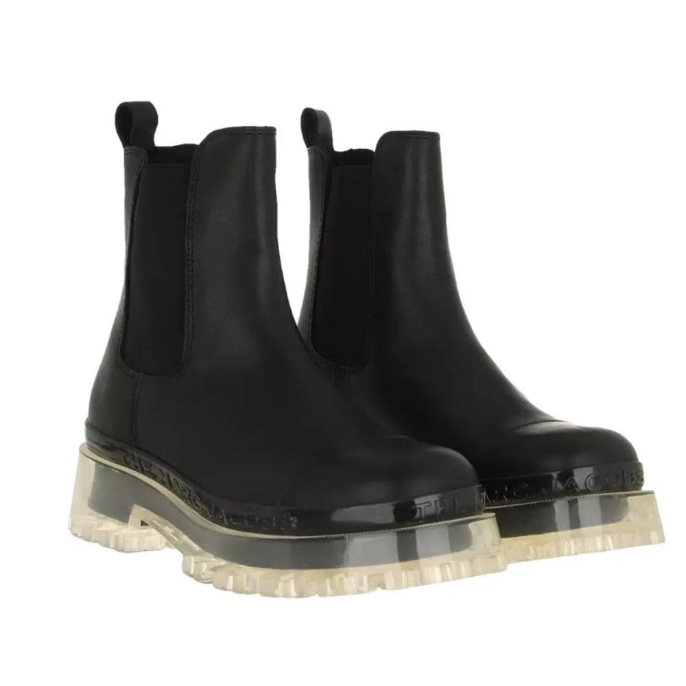 Marc Jacobs Black Chelsea Boots with Clear Sole
